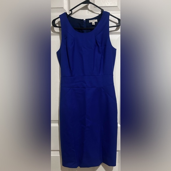 J. Crew Women’s Royal Blue Wool Lined Midi Dress Sz. 2 - Picture 1 of 7